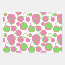Cercles rose et vert Motif géométrique
