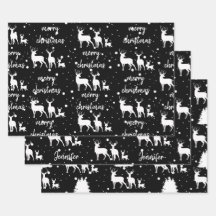 Cerf et Motif étoile personnalisés Noir