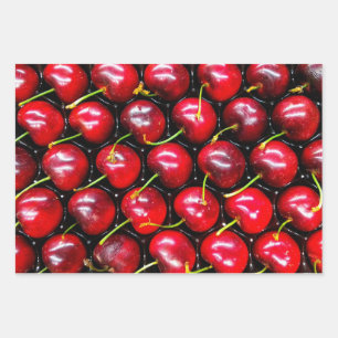 Feuille De Papier Cadeau Cerises