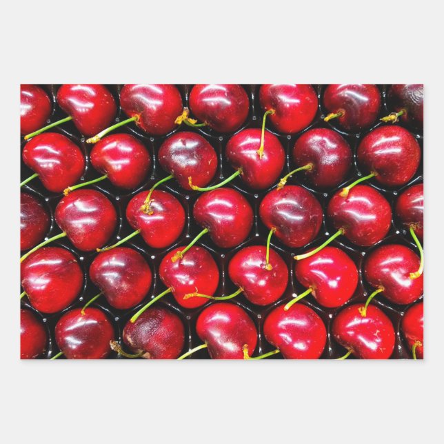 Feuille De Papier Cadeau Cerises (Devant)