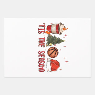 Feuille De Papier Cadeau C'est la saison Basketball de Noël