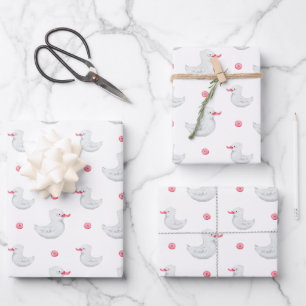 Feuille De Papier Cadeau C'est une fille : mignonne Motif de canard
