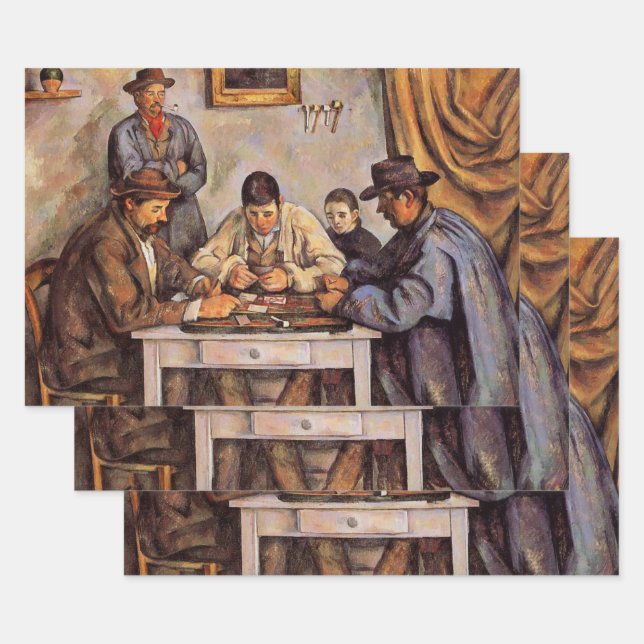 Feuille De Papier Cadeau Cezanne - Les joueurs de cartes, 1892 (Lot)
