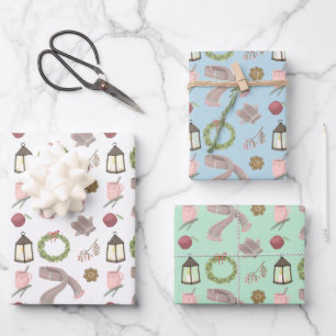 Feuille De Papier Cadeau Chaleur et douillet hiver