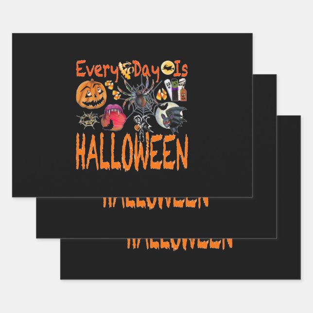 Feuille De Papier Cadeau Chaque Jour, Halloween (Lot)