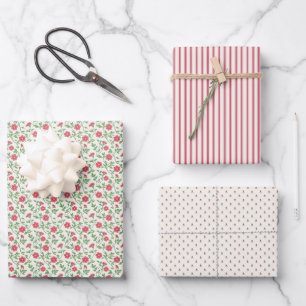 Feuille De Papier Cadeau Charme de Fleur Écarlate 3