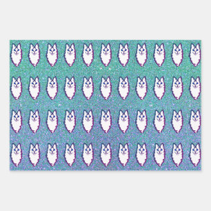 Feuille De Papier Cadeau Chat Angora turc - Angora bleu