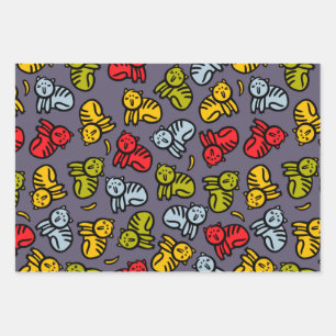 Feuille De Papier Cadeau Chats plus bananes
