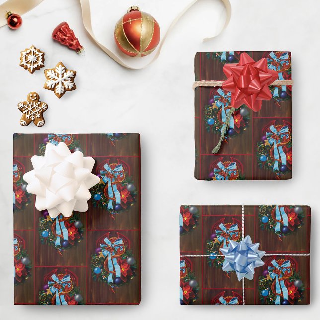 Feuille De Papier Cadeau Chemise de Noël Red Dragon (Créateur téléchargé)