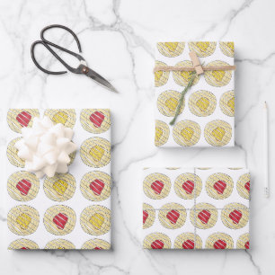 Feuille De Papier Cadeau Cherry Lemon Pâtisserie danoise Petit-déjeuner Pât