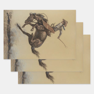 Feuille De Papier Cadeau “Cheval qui rue” Art western par Will James