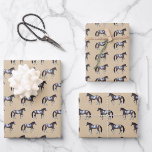 Feuille De Papier Cadeau Cheval western jument Appaloosa -