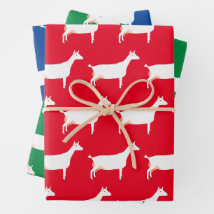 Feuille De Papier Cadeau Chèvre laitière Saanen blanche