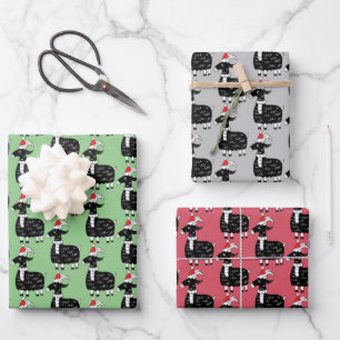 Feuille De Papier Cadeau Chèvres de Noël