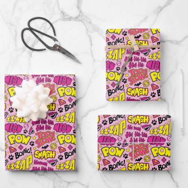 Feuille De Papier Cadeau Chibi Comic Phases et Logos Motif (Recto)