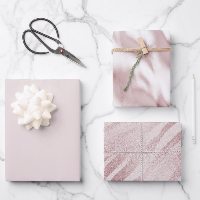Feuille De Papier Cadeau Chic Blush rose Zebra Animal Anniversaire (Recto)