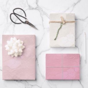 Feuille De Papier Cadeau Chic Fête de Mariage Perle Rose