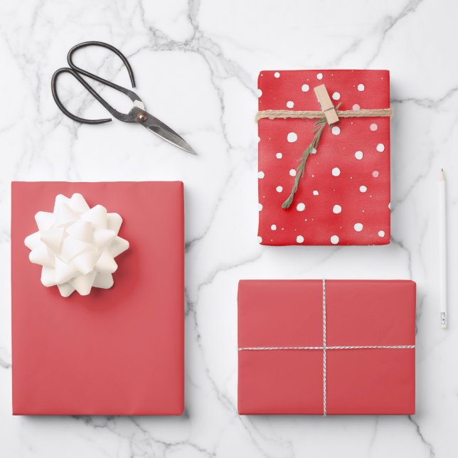 Feuille De Papier Cadeau Chic Red Birthday (Recto)