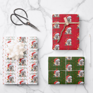 Feuille De Papier Cadeau Chien berger allemand Noël