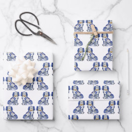 Feuille De Papier Cadeau Chiens de Staffordshire aquarelle