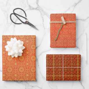 Feuille De Papier Cadeau Chine Nouvel An motifs décoratifs WP