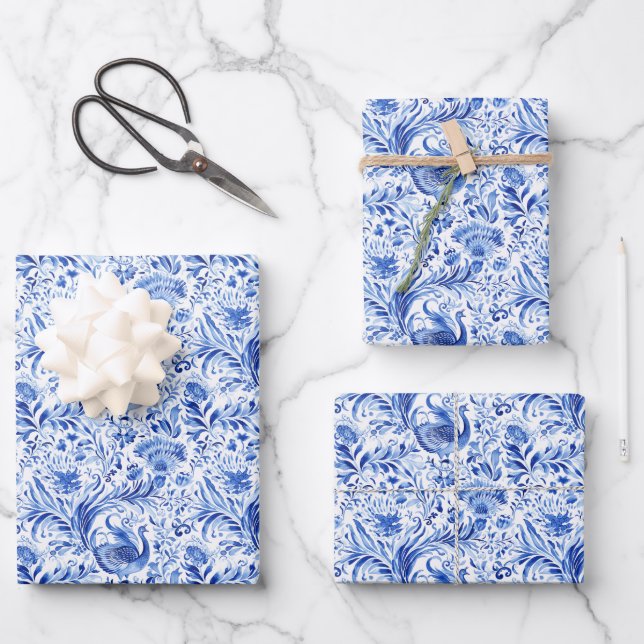 Feuille De Papier Cadeau Chinoiserie (Recto)