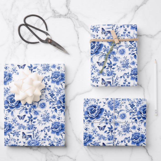 Feuille De Papier Cadeau Chinoiserie (Recto)