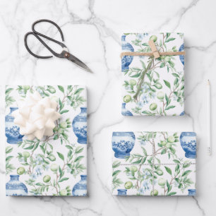 Feuille De Papier Cadeau Chinoiserie