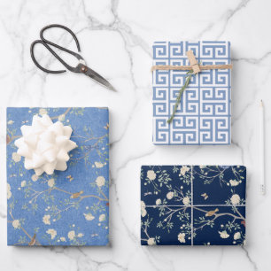 Feuille De Papier Cadeau Chinoiserie Camellia Garden & Key grecque