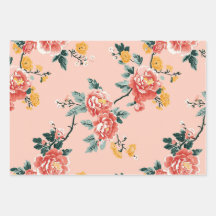 Chinoiserie rose pâle Floral