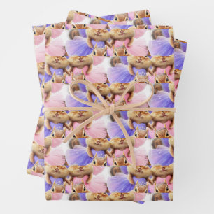 Feuille De Papier Cadeau Chipmunk Ballerina Duo