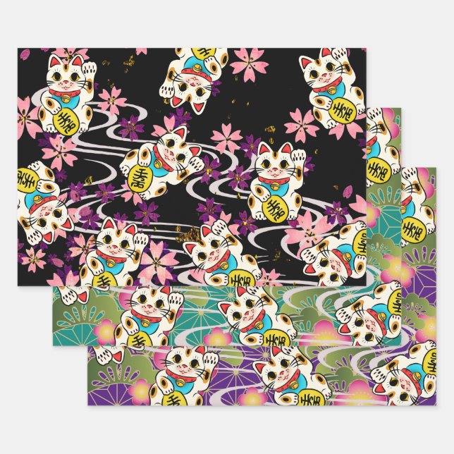 Feuille De Papier Cadeau Chiyogami Yuzen Washi Style motif (Lot)
