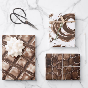 Feuille De Papier Cadeau Chocolat Barre de Bonbons Anniversaire