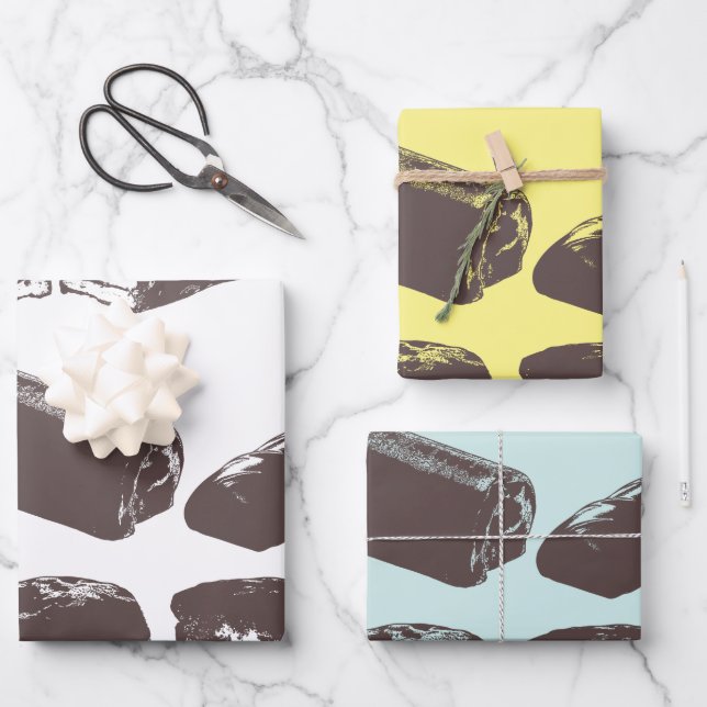 Feuille De Papier Cadeau Chocolat Bonbons sucreries Pâtisserie Traitements  (Recto)