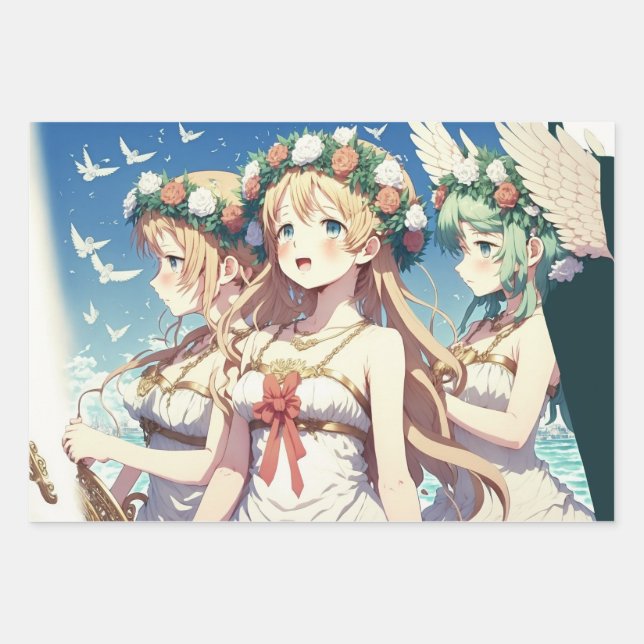 Feuille De Papier Cadeau Choeur d'anime (Devant)