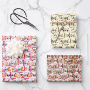 Feuille De Papier Cadeau Choisissez Heureux, Mais Priez, Be Genre 3 Ensembl