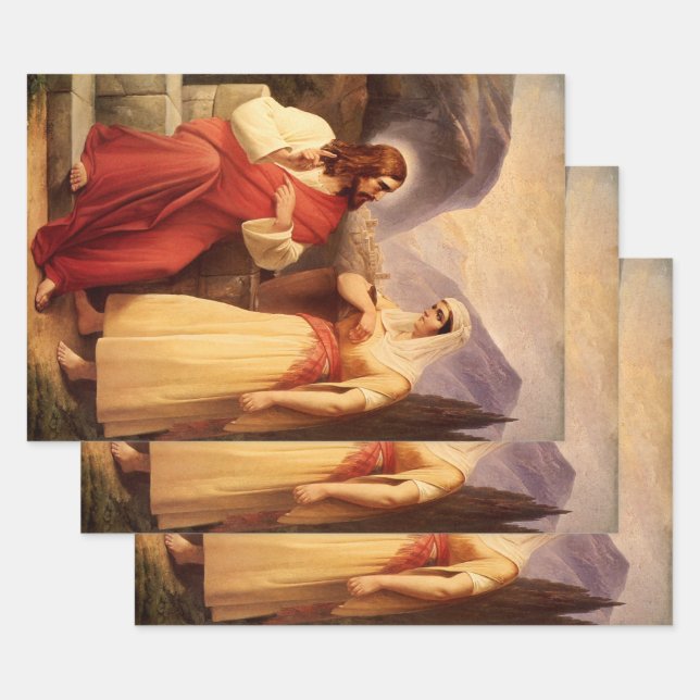 Feuille De Papier Cadeau Christ et Samaritain par Christian Schleisner (Lot)