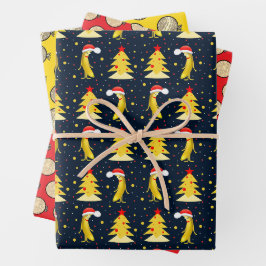 Feuille De Papier Cadeau Christmas and banana