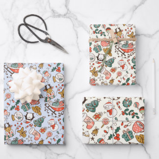 Feuille De Papier Cadeau Christmas Ditsy Doodles 