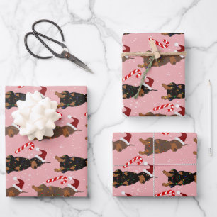 Feuille De Papier Cadeau Christmas Doberman Pinscher