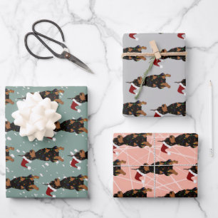 Feuille De Papier Cadeau Christmas Doberman Pinscher