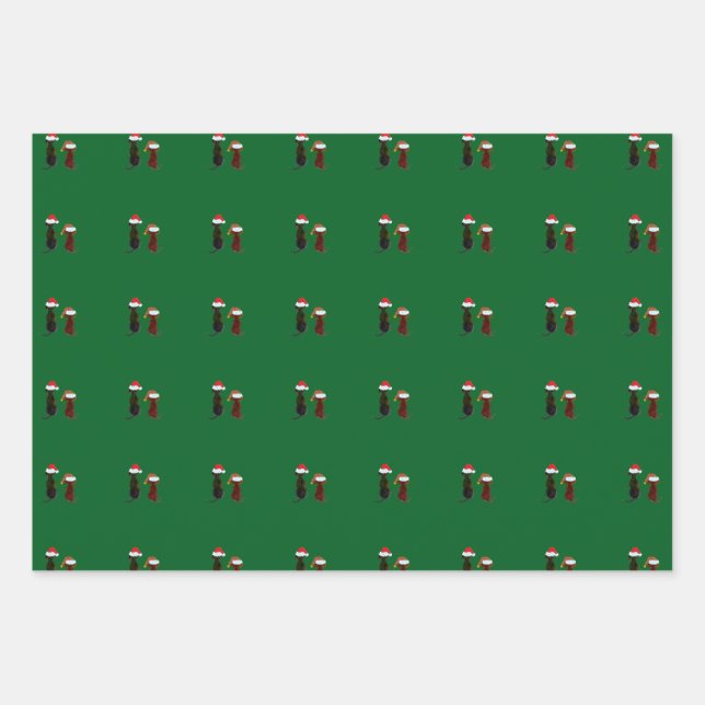 Feuille De Papier Cadeau christmas dog (Devant 3)