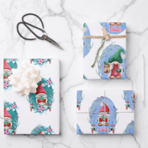 Feuille De Papier Cadeau Christmas Gnomes