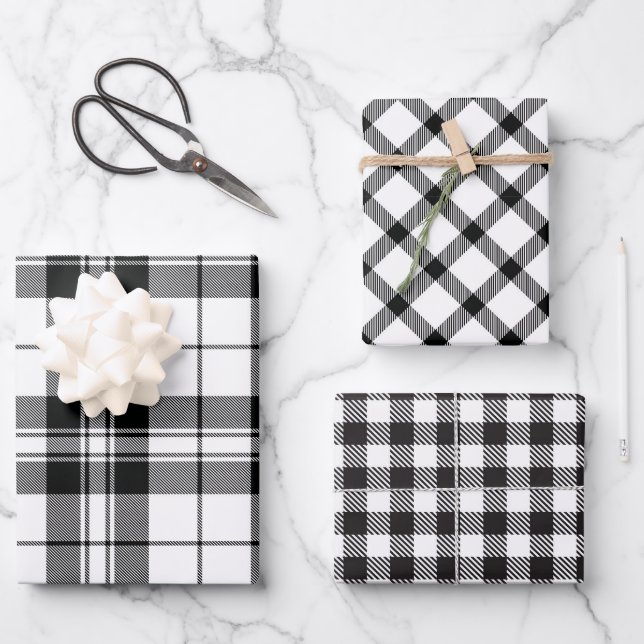 Feuille De Papier Cadeau Christmas Plaids (Recto)