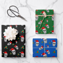 Christmas Skull Wrapping Paper Set