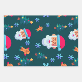 Feuille De Papier Cadeau Christmas wrapping paper, Santa Claus