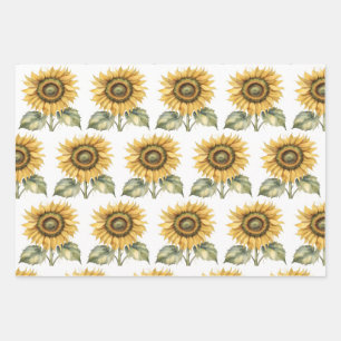 Feuille De Papier Cadeau Chute capricieuse, Fleurs de soleil, Grenouilles,