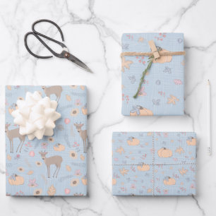 Feuille De Papier Cadeau Chute de cerfs de bois