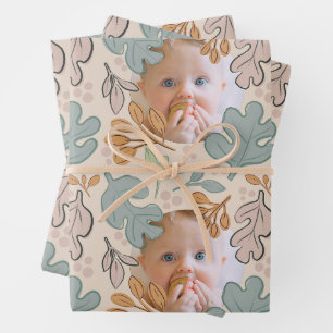 Feuille De Papier Cadeau Chute Whimsical Pastel Foliage Motif & Photo