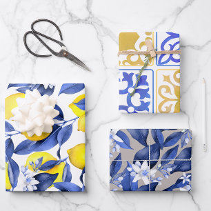 Feuille De Papier Cadeau Ciao Baby Aquarelle Jaunes Citrons Sweetie Douche